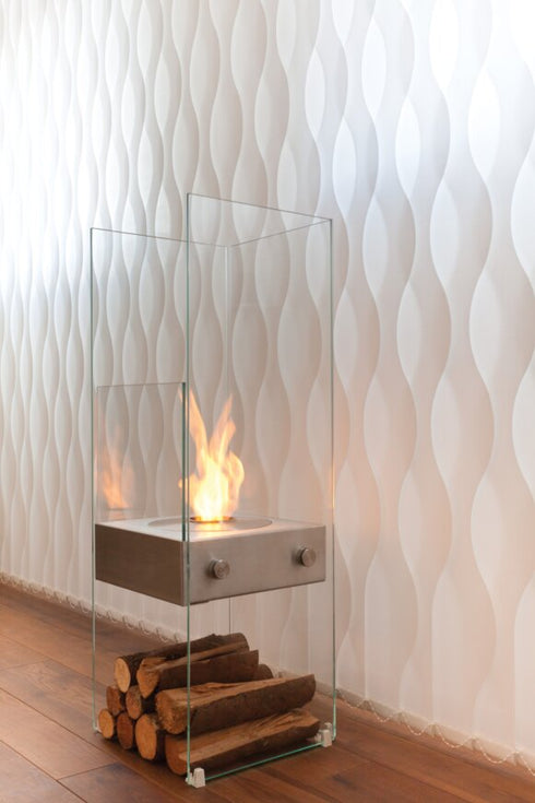 Ecosmart Fire Ghost Designer Fireplace - Black Finish